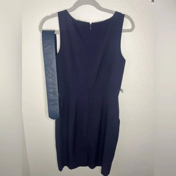 Calvin Klein Women’s Blue Sleeveless Sheath Midi Dress with Belt - Picture 5 of 7